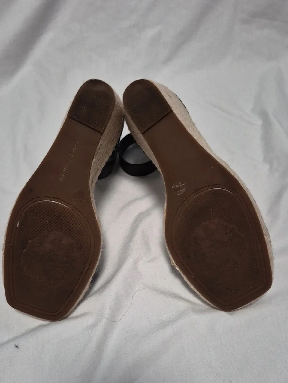 Vince Camuto Black Espadrille Wedge Sandals with Ankle Strap 8